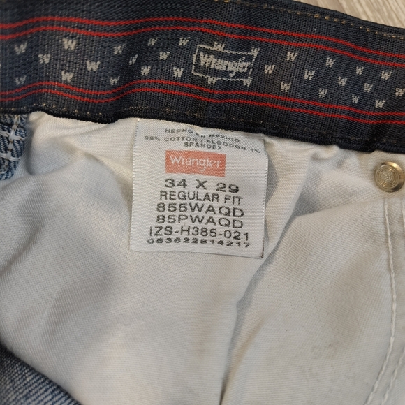 Wrangler Blue Straight Jeans Classic Denim - Picture 4 of 6
